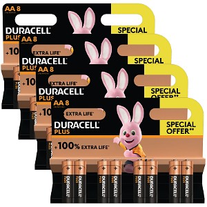 Duracell Plus AA Alkaline - 32 Pack